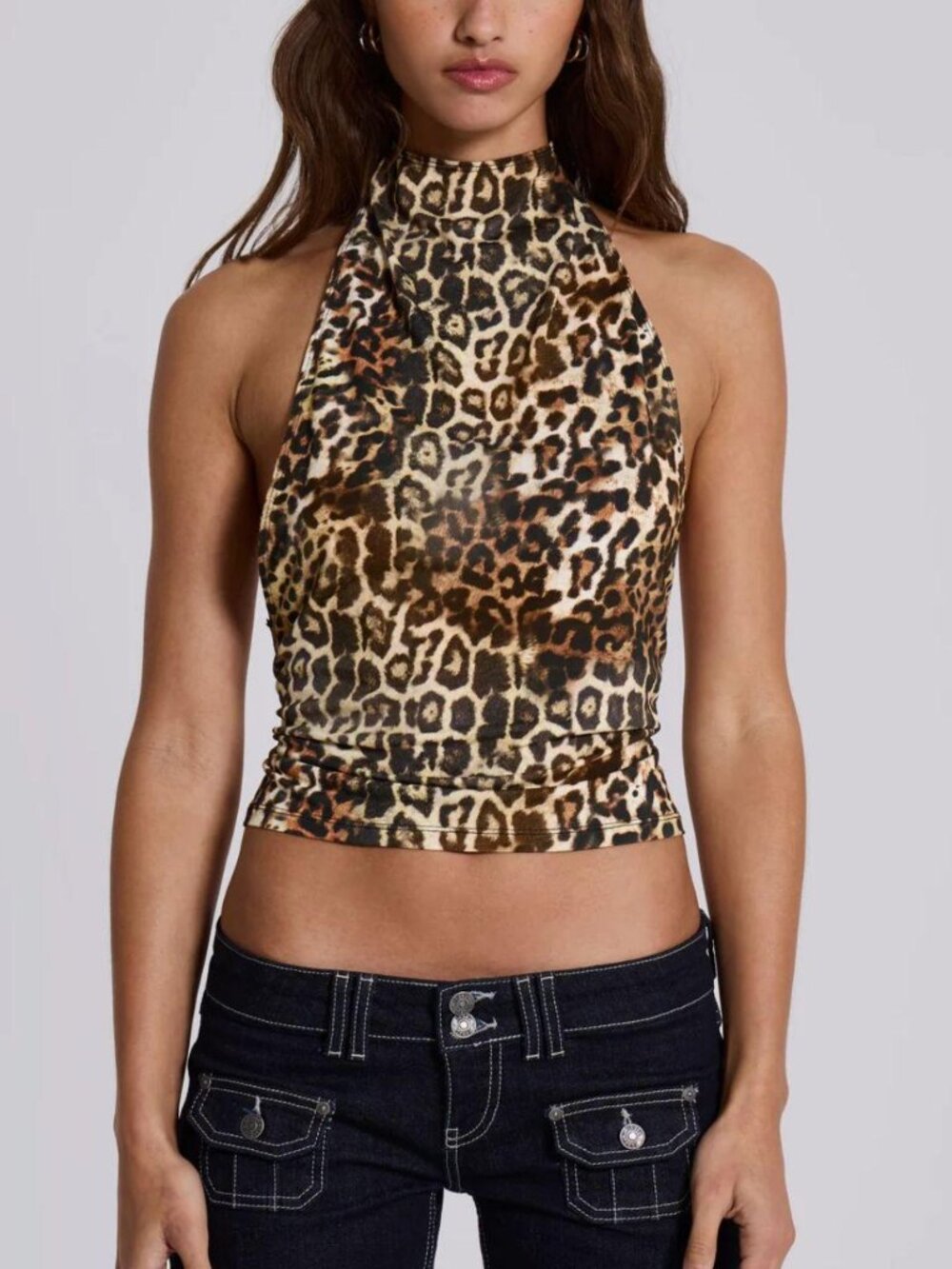 NEW Jaded London Leopard Backless Halter Top (Size 0)